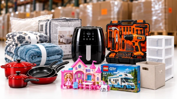 Mezcla de mercancía general y muebles – Exteriores, ropa de cama, juguetes y más
