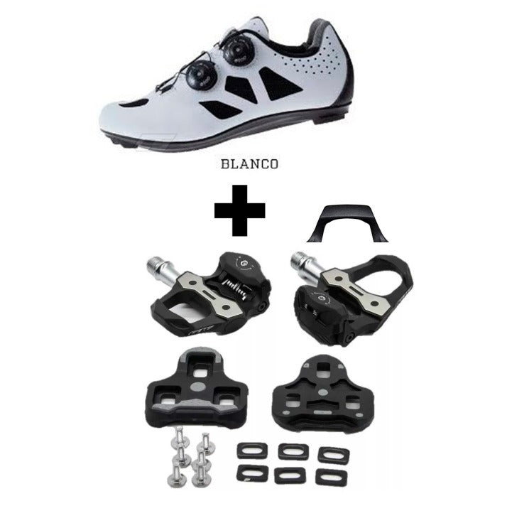 Combo Zapatillas GW Dark Side T44 + Pedal Ruta ZP-110 en carbon 9/16 GW