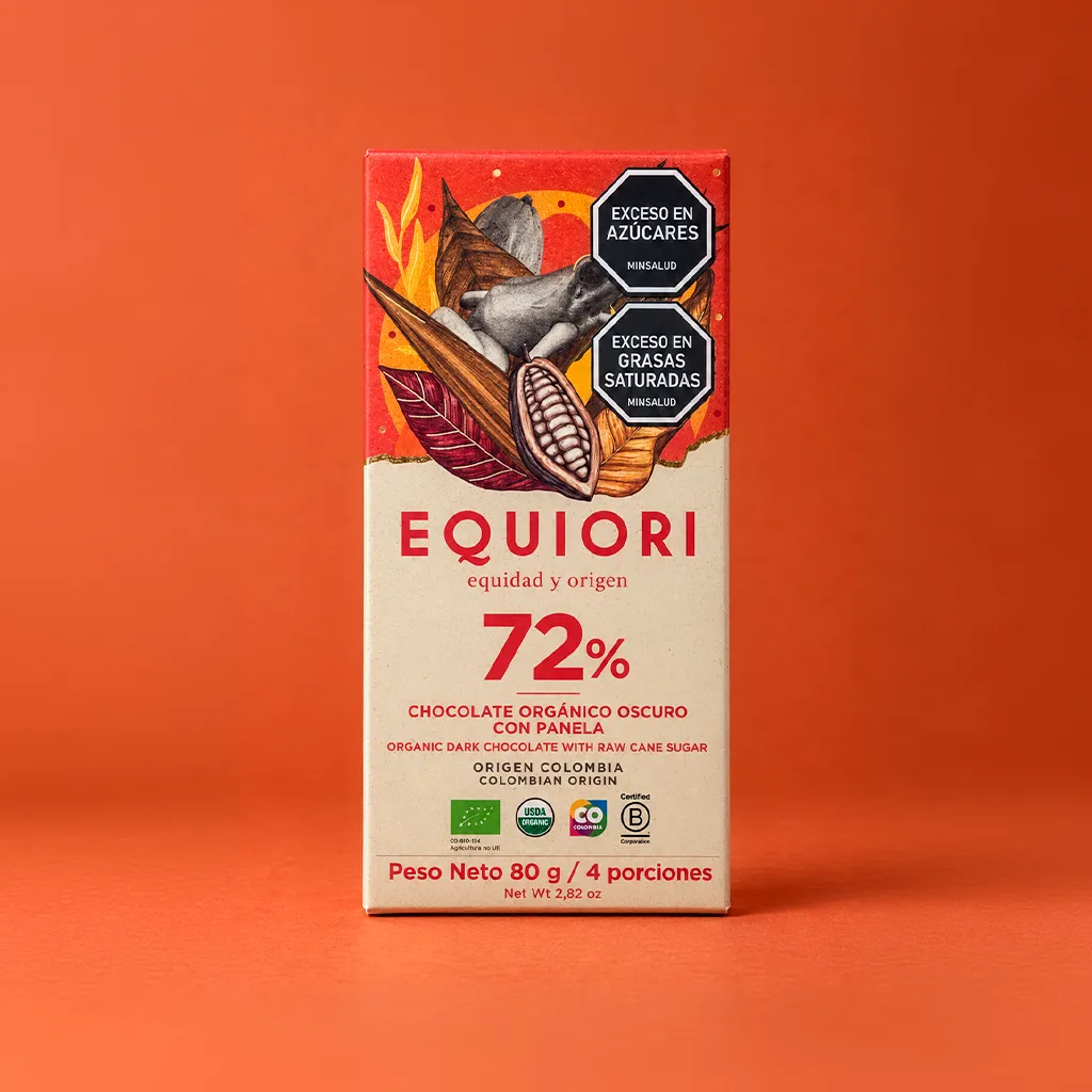 Chocolate Equiori 72% con Panela – 80 g