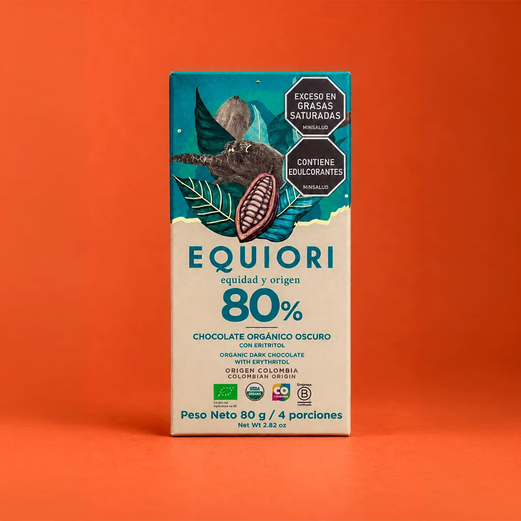 Chocolate Equiori 80% Sin Azúcar Añadida – 80 g