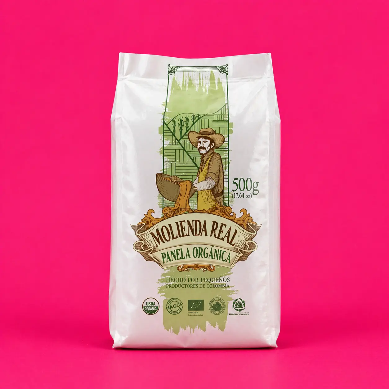 PANELA ORGANICA EN POLVO MOLIENDA REAL X 500 GR
