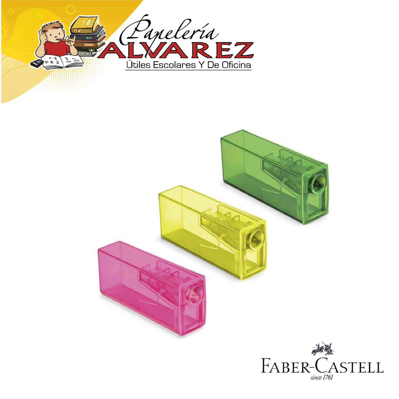 SACAPUNTAS FABER CASTELL DEPOSITO FLUORESCENTE