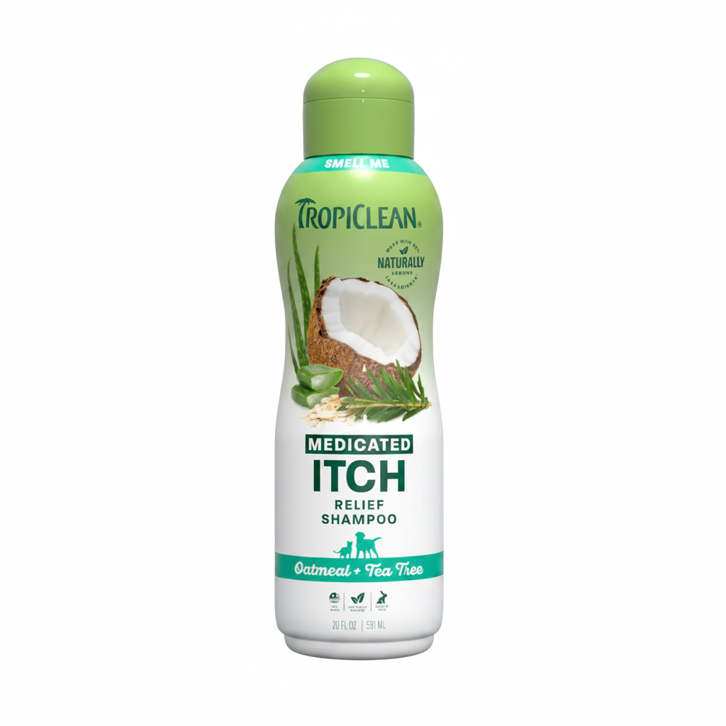 Champú medicado de avena y árbol de té TropiClean - Cuidado de la piel y el pelaje