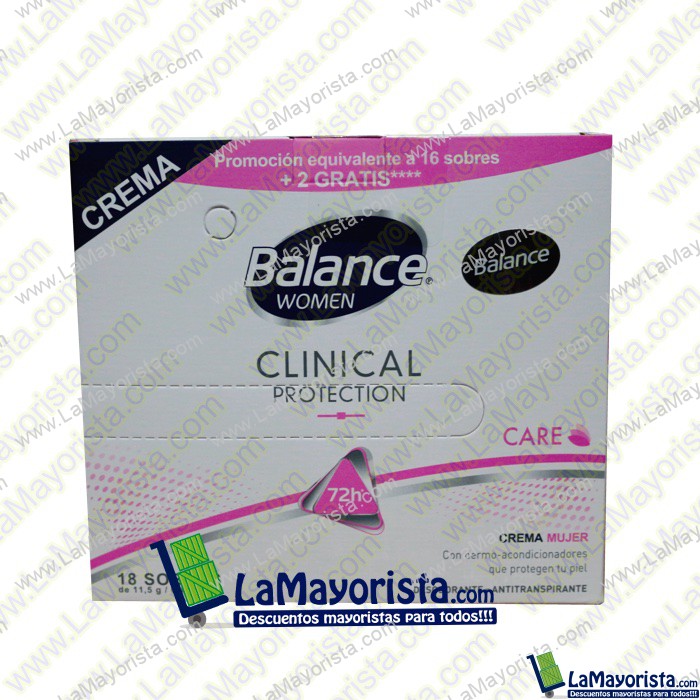 DESODORANTE MUJER BALANCE CLINICAL  X 18 SOBRES