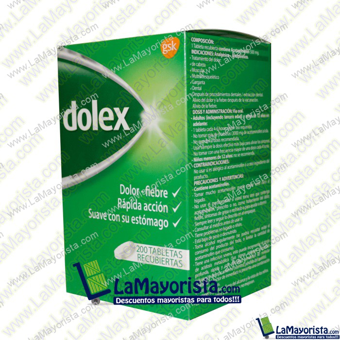TABLETAS ADULTO DOLEX  X 200 TABLETAS
