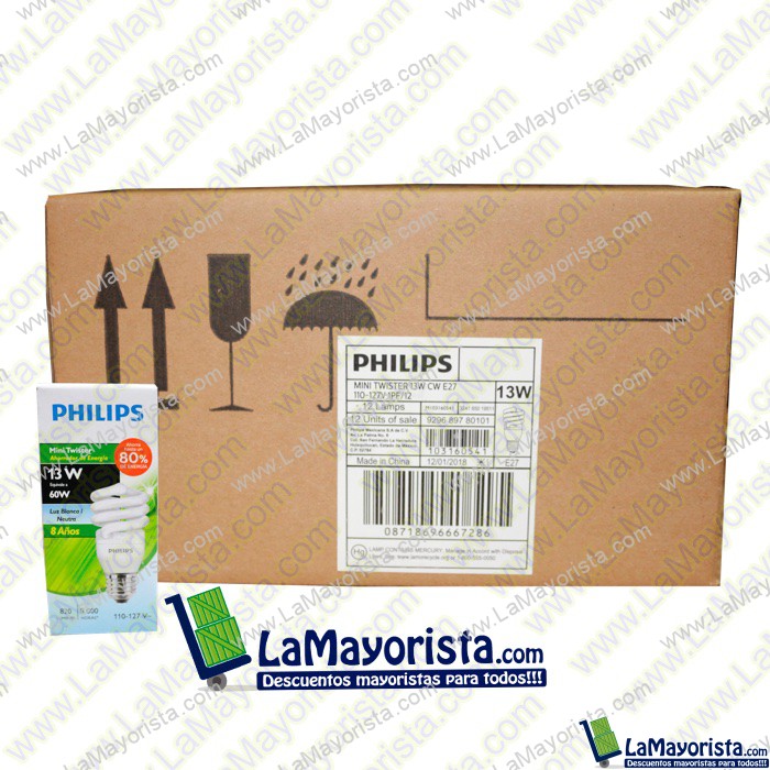 LAMPARA LUZ BLANCA TWISTER 13 W PHILIPS X UNIDAD