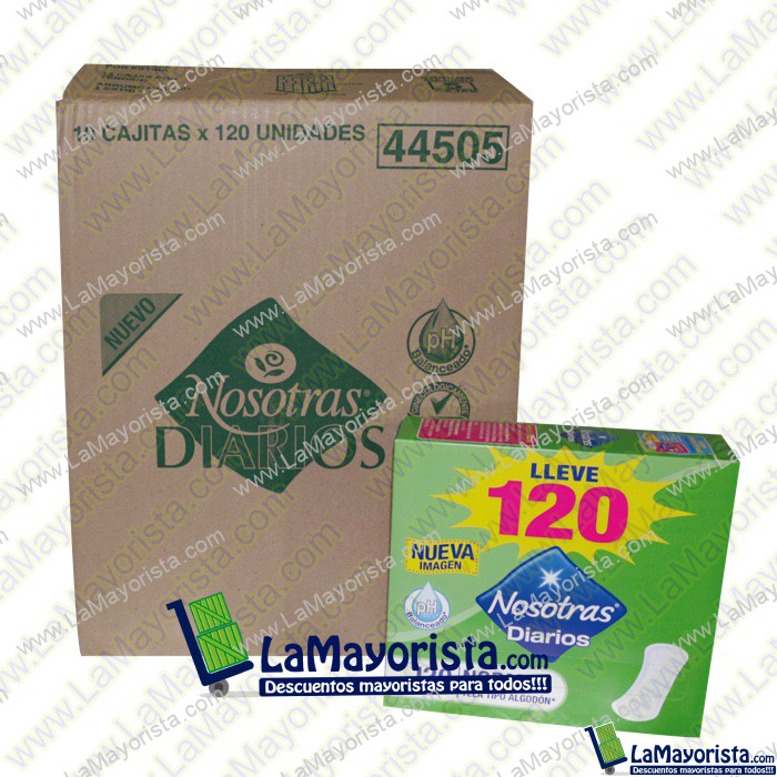 PROTECTORES INTIMOS NOSOTRAS TANGA ALITAS X 120 PROTECTORES