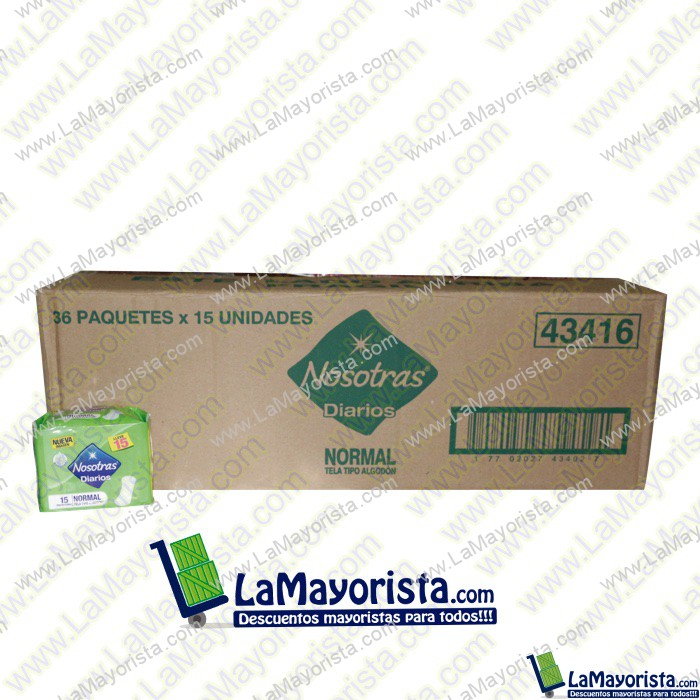 PROTECTORES INTIMOS NOSOTRAS DIARIOS X 15 PROTECTORES