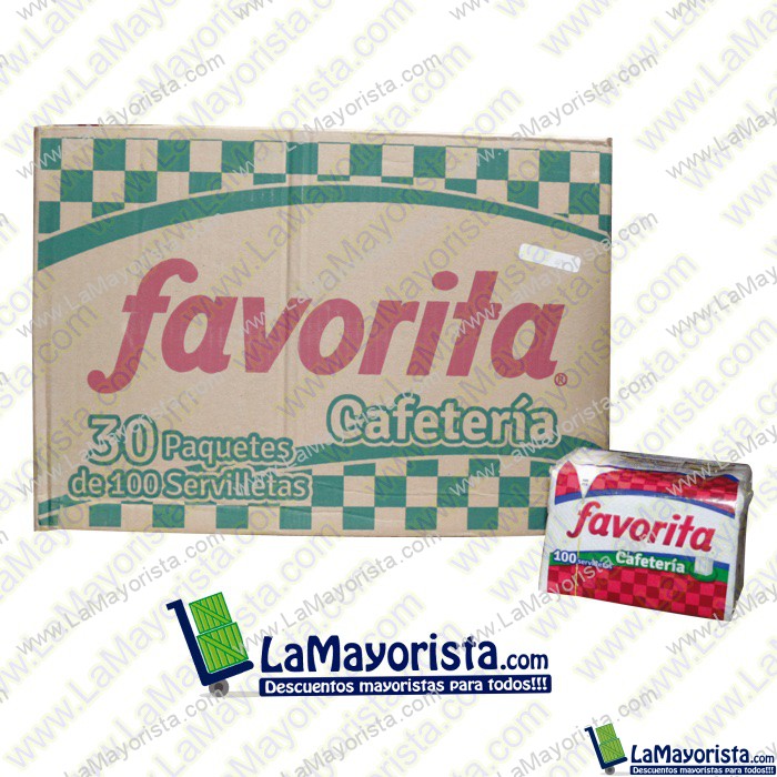 SERVILLETAS FAVORITA CAFETERIA X 100 SERVILLETAS