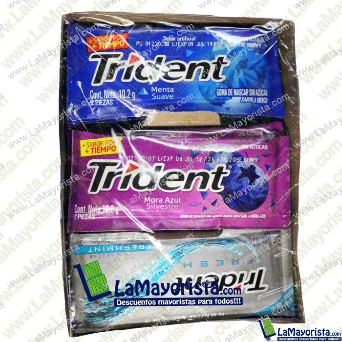CHICLES TRIDENT SOBRE X 6 PIEZAS