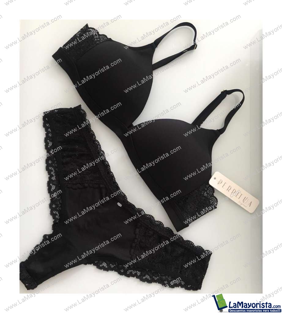 Conjunto ropa interior negro talla s,m,l