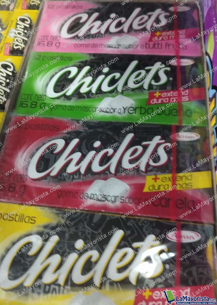 Chiclets Adams tamaño grande caja x 20 unidades