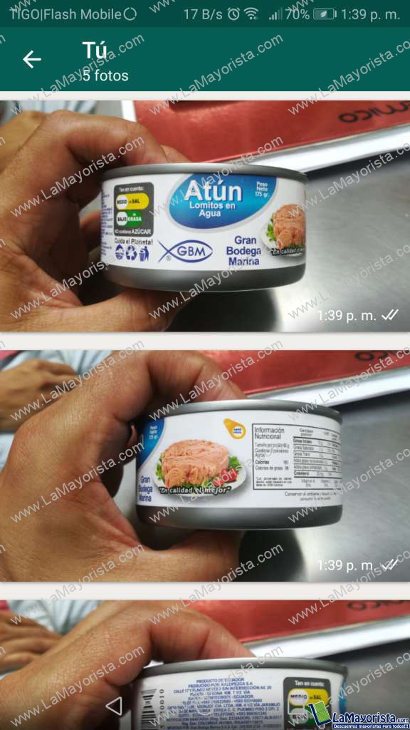Atun en agua y aceite de 170 y 175 grs
