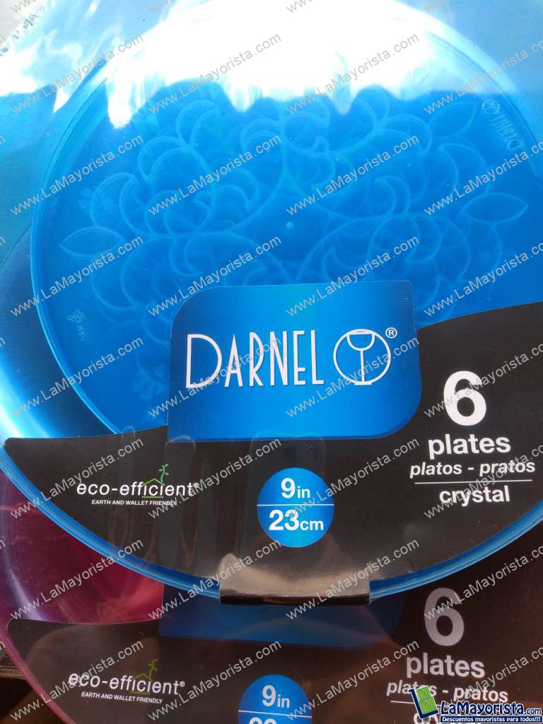 Platos acrílicos x 23 cm paquete 6 unidades