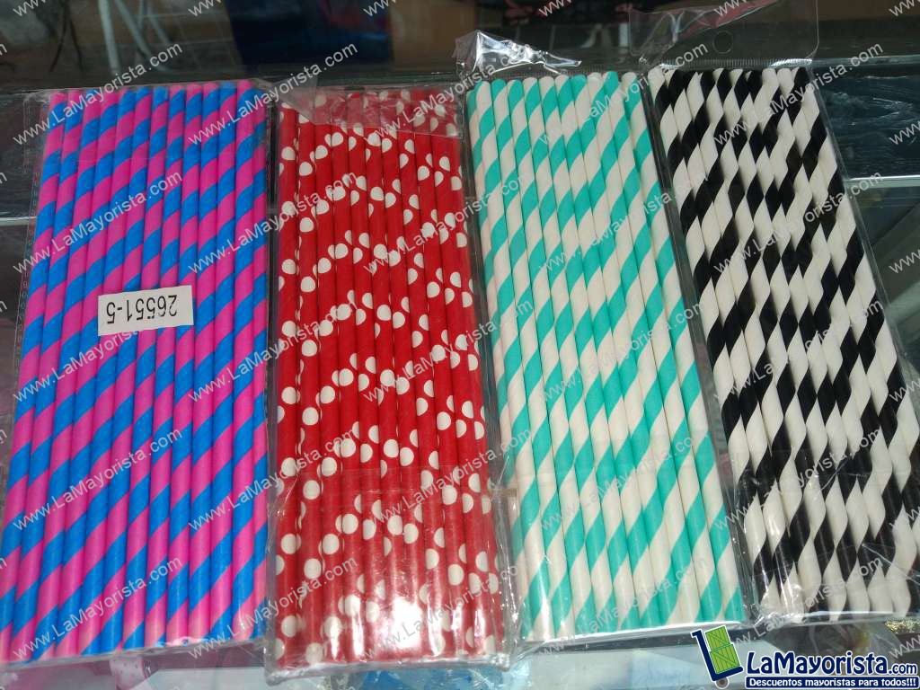 Pitillos papel de colores x 25 unidades