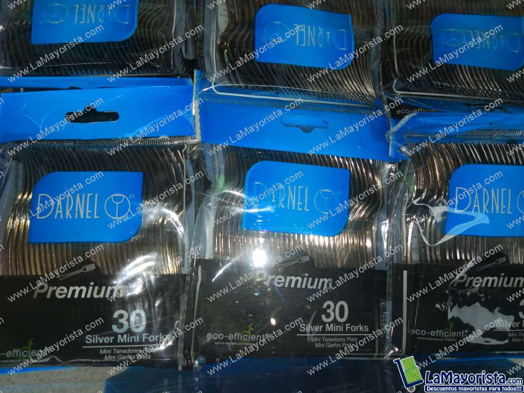 Mini tenedor plata x 30 unidades
