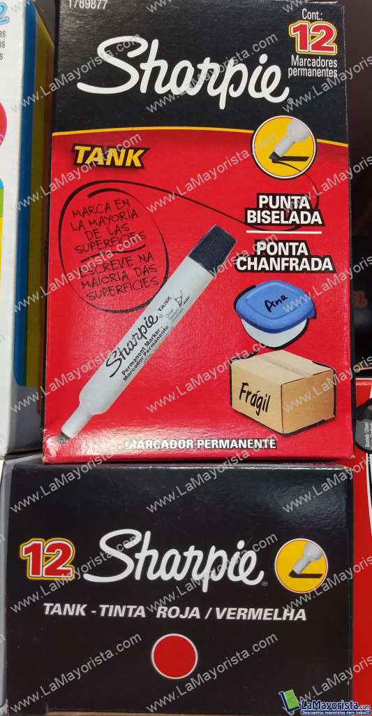 Sharpie tank punta biselada caja x 12 unidades