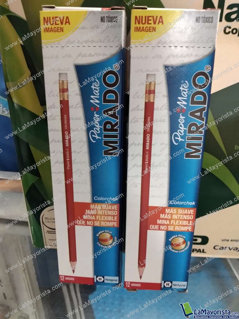 Lápiz mirado rojo caja x 12 unidades
