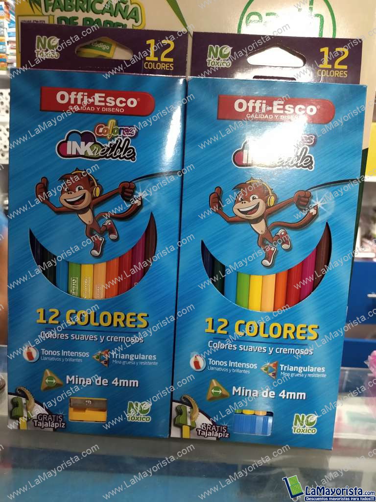 Caja de colores offi-esco x 12 unidades