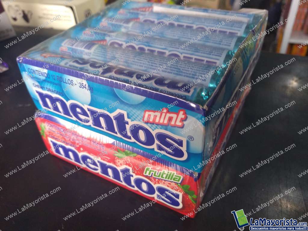 Mentos Frutillas y Mint Cont.354gr 12 unidades