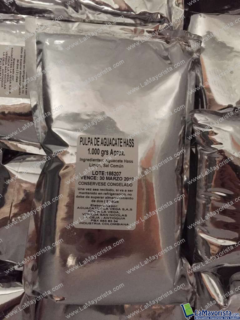 Pulpa de Aguacate 100 porciento Hass para guacamole 1 kilo