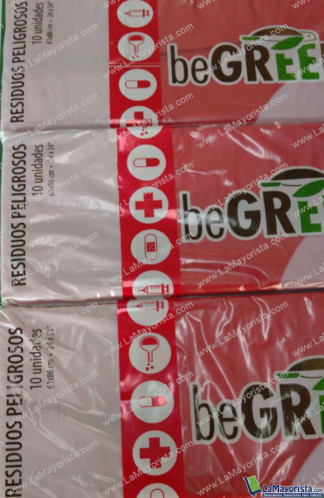 Bolsa de basura roja para residuos peligrosos x 10 unidades