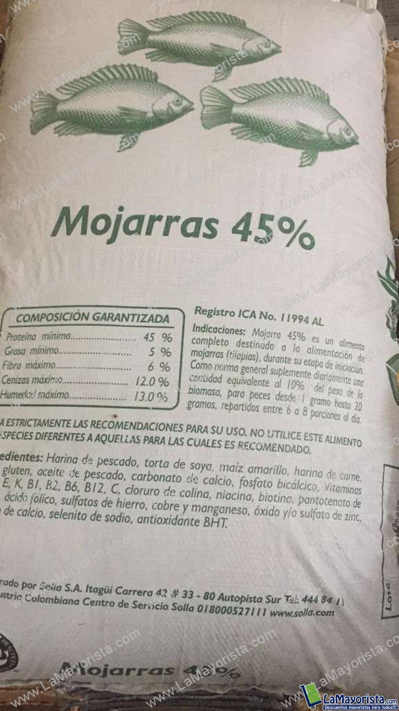 Mojarras 45 por ciento Harina x 40kg