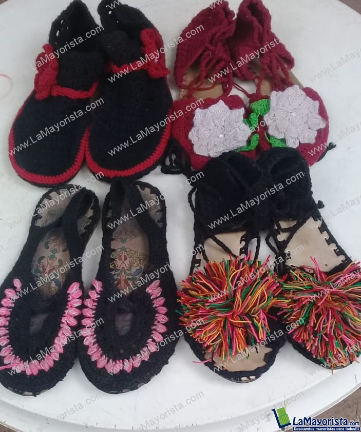 Sandalia bordada en macramé # 36