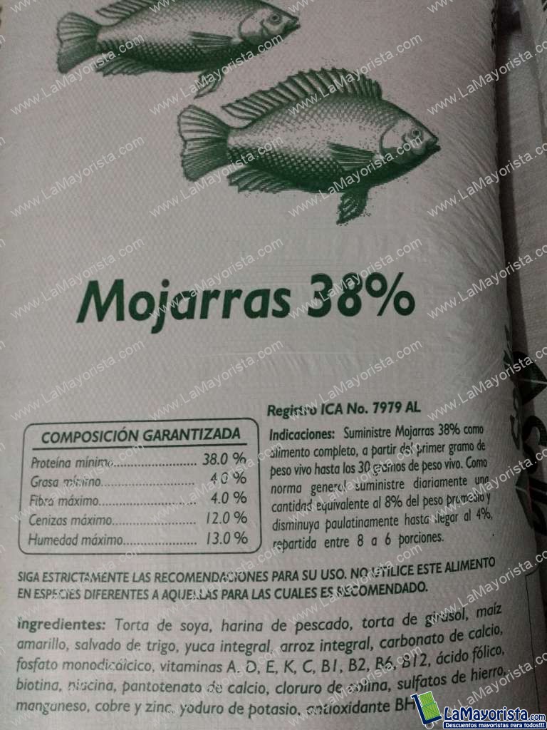 Mojarras 38 porciento x 40kg