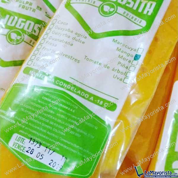 Pulpas de frutas por 250 gramos