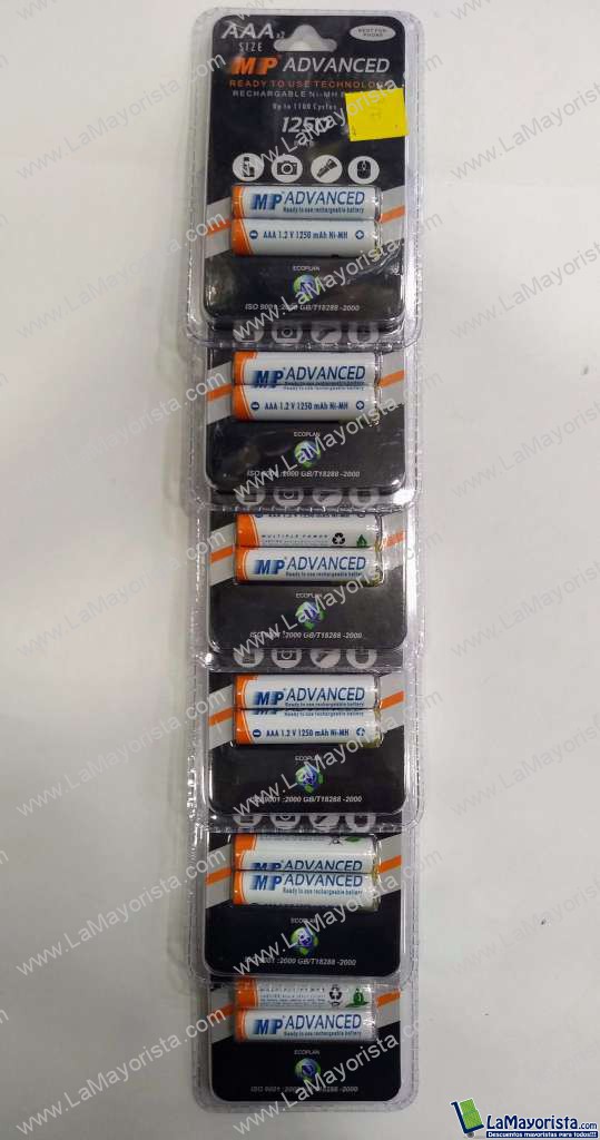 pilas regables 1250 mAh MP Advance 2 x paquete