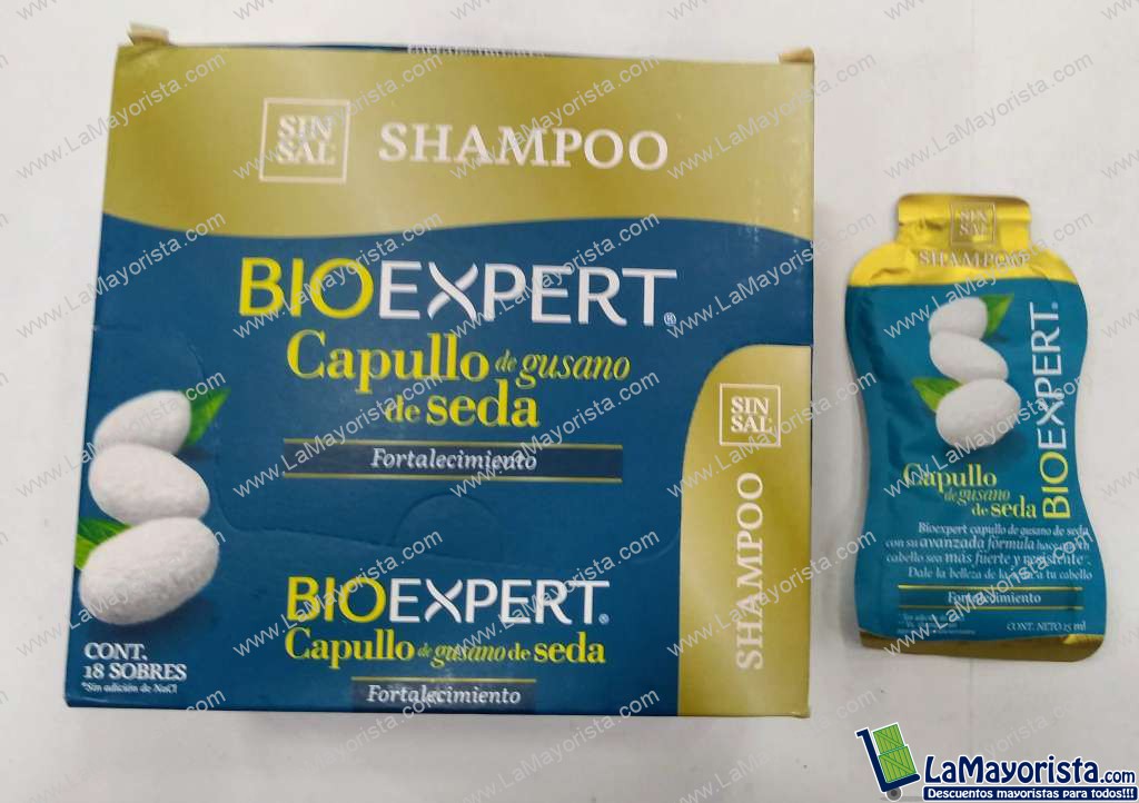Shampoo Bioexpert Capullo de seda sin sal 15ml x 18 unidades