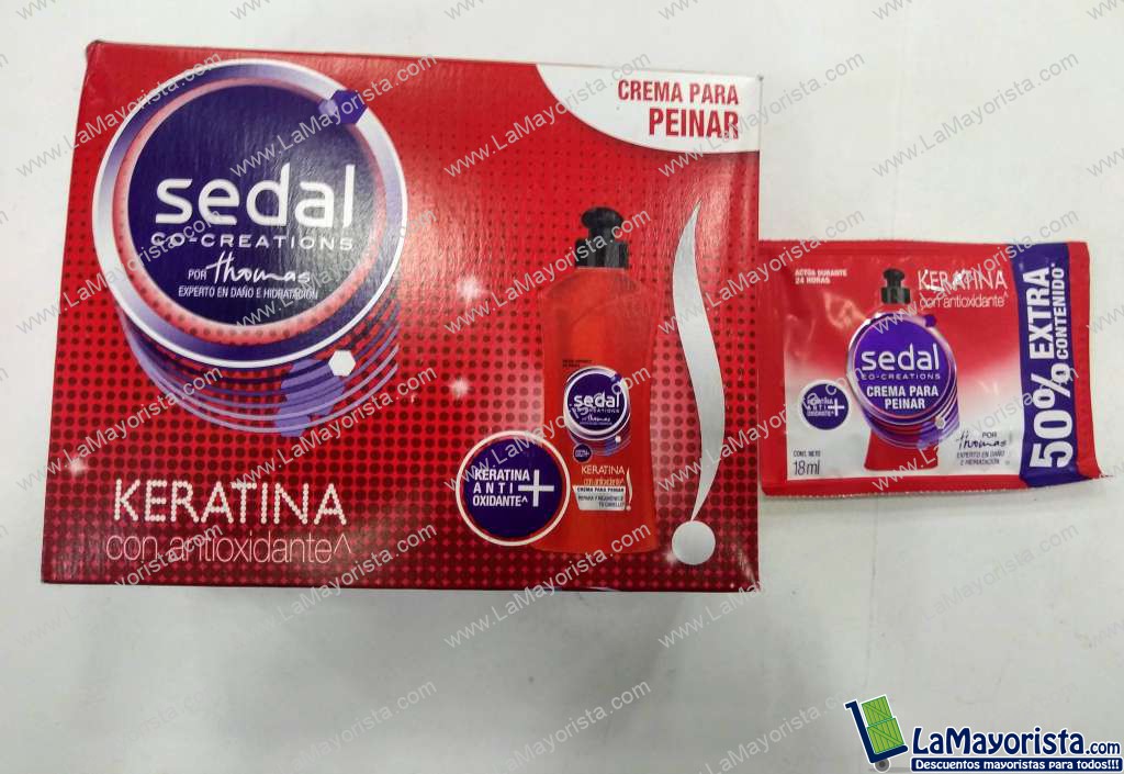 Crema para peinar Sedal con keratina antioxidante 15ml x 18 unidades