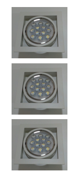 Cardan Cuadrado Base Blanca 12W Luz Cálida