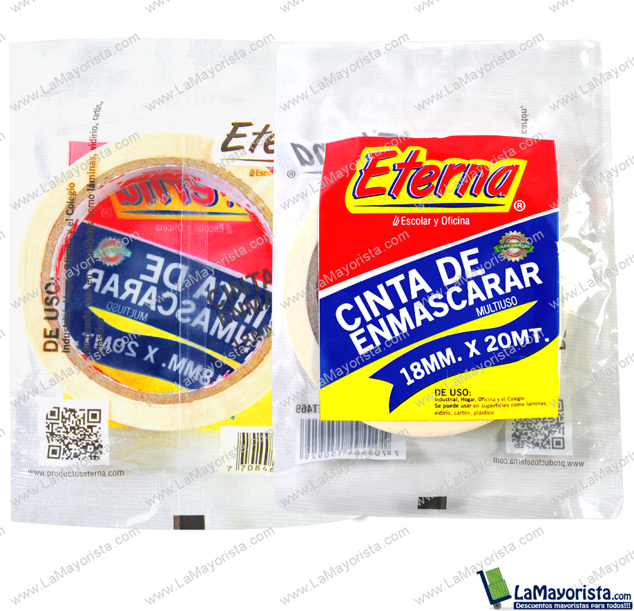 Cinta de enmascarar 18mm x 20 mts
