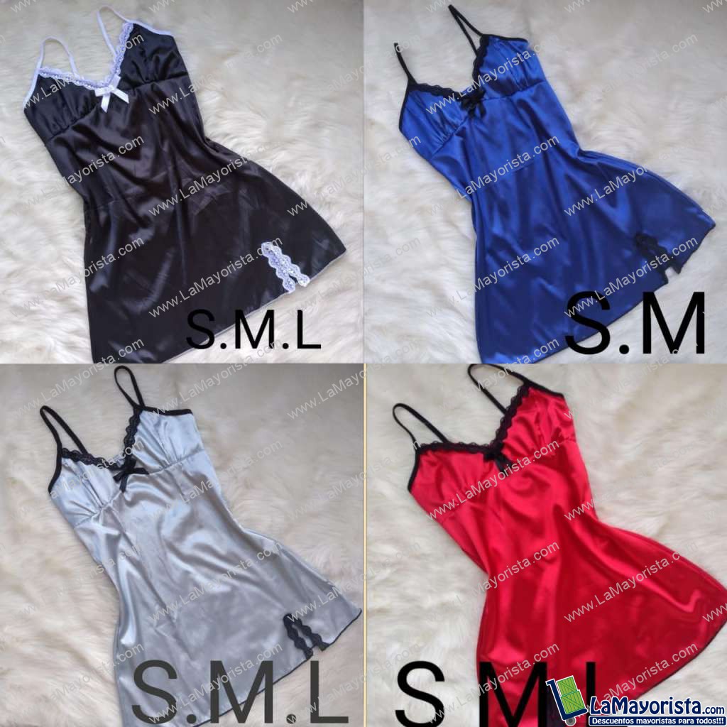 Pijama satinada en vestido