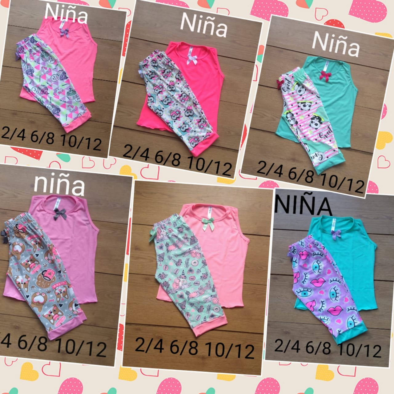 Pijama capri para niña