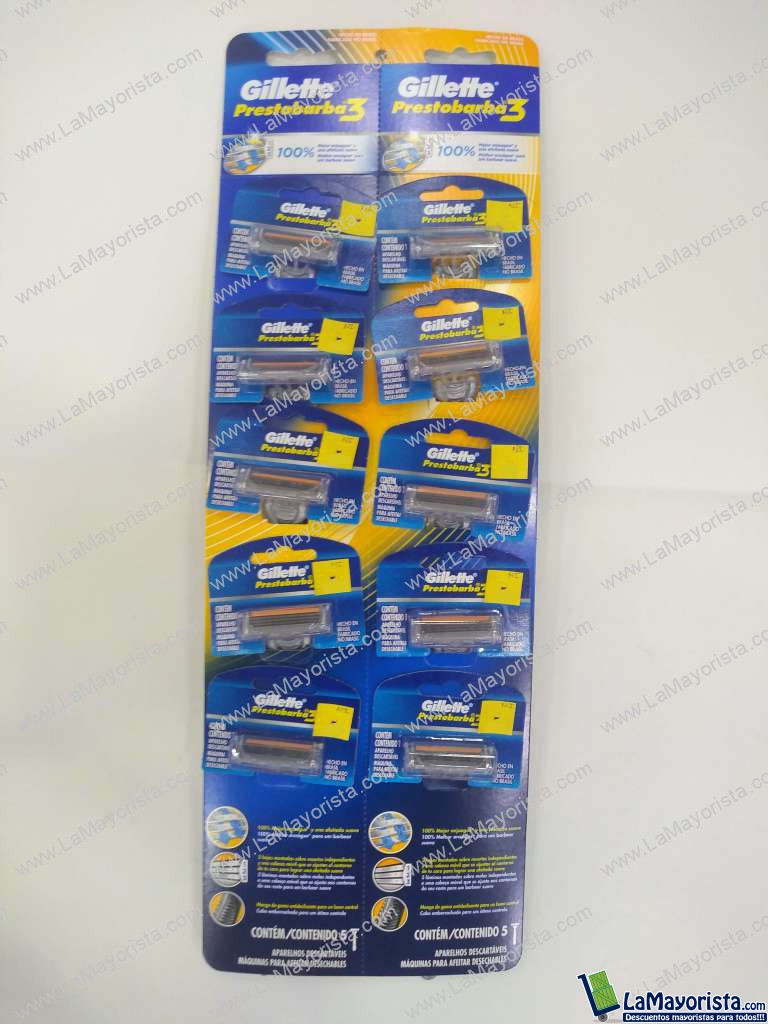Maquina prestobarba 3 Gillette 10unid x tira