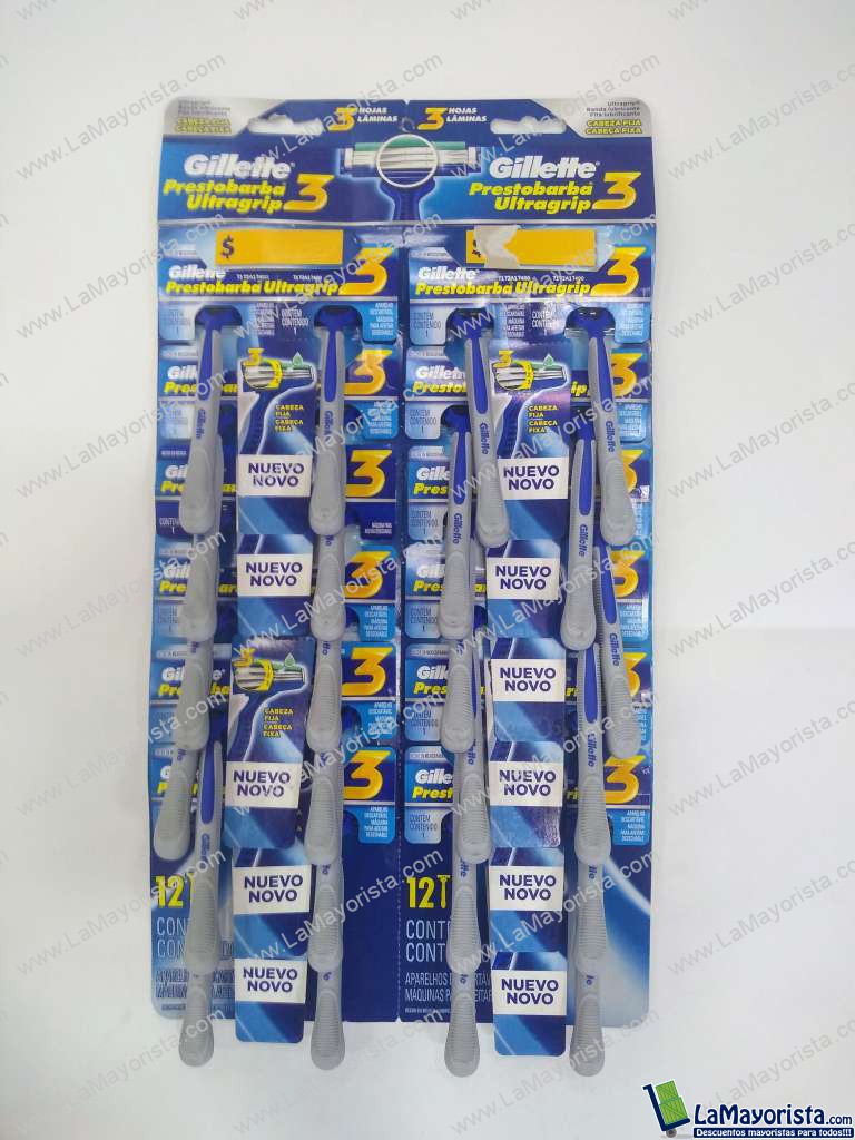 Maquina prestobarba 3 ultragrip Gillette 24unid x tira