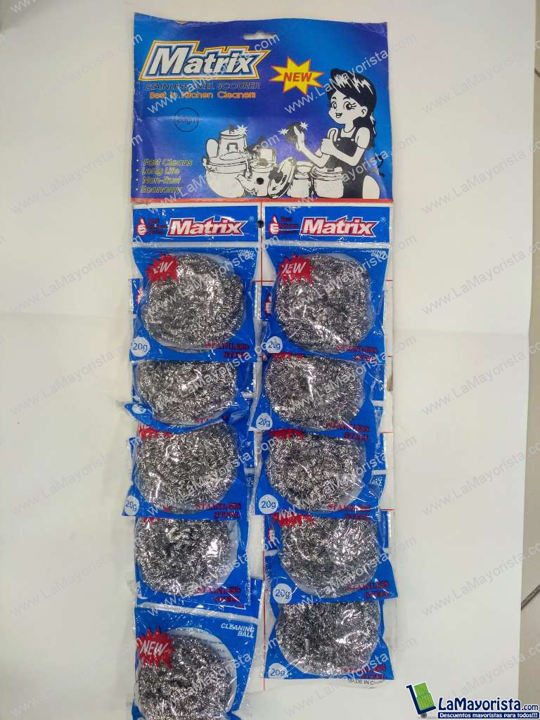 esponja de inoxidable Matrix 10unid x carton