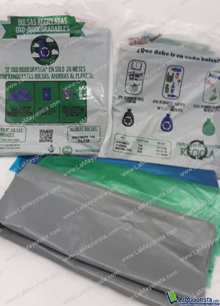 Bolsa para basura - residencial 65x85 cm, 6 bolsas.
