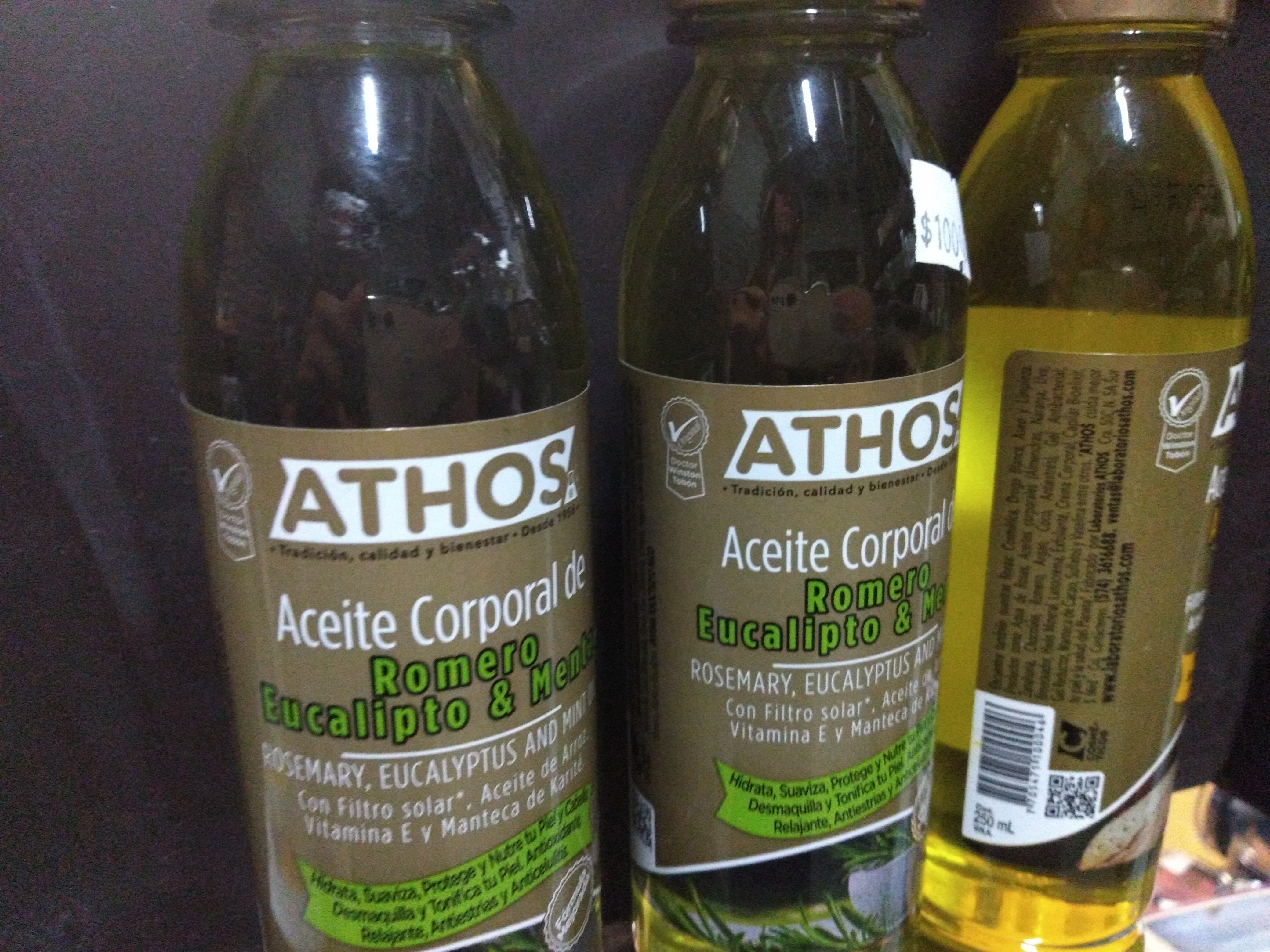 Aceite Athos corporal romero eucalipto y menta