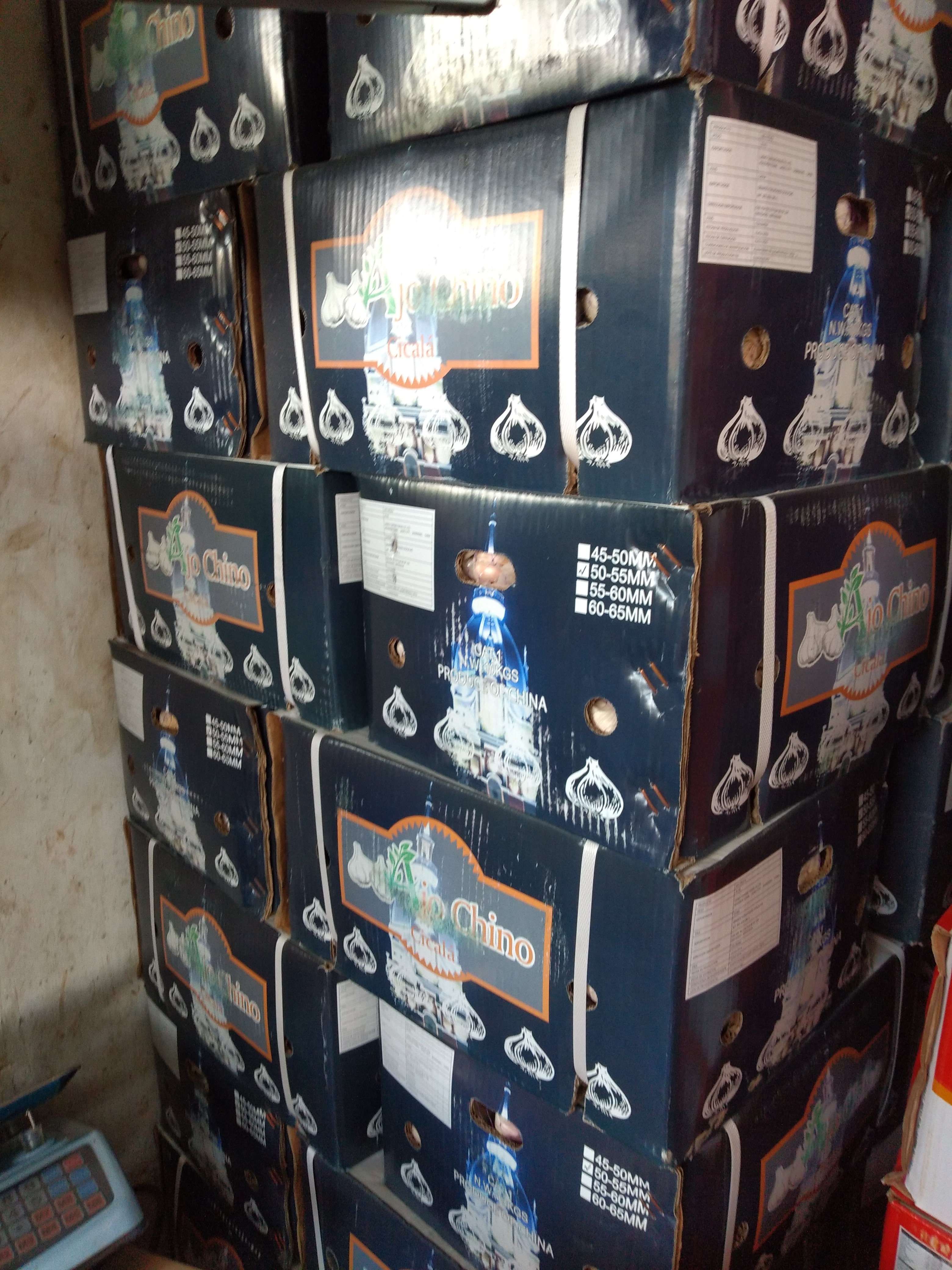 Ajo chino importado caja x 10 k