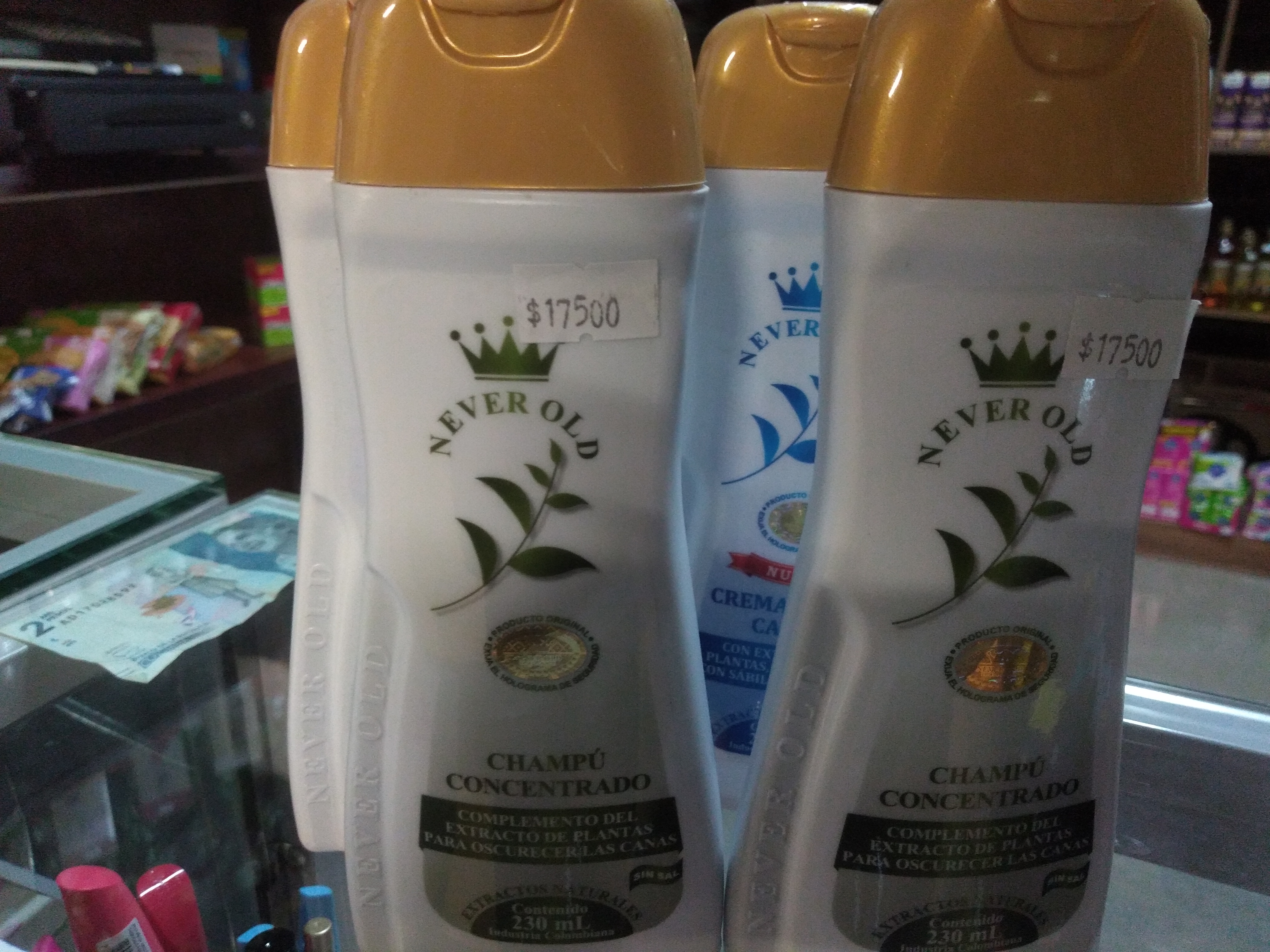 Champú Never Old concentrado cubre canas x 230 mo