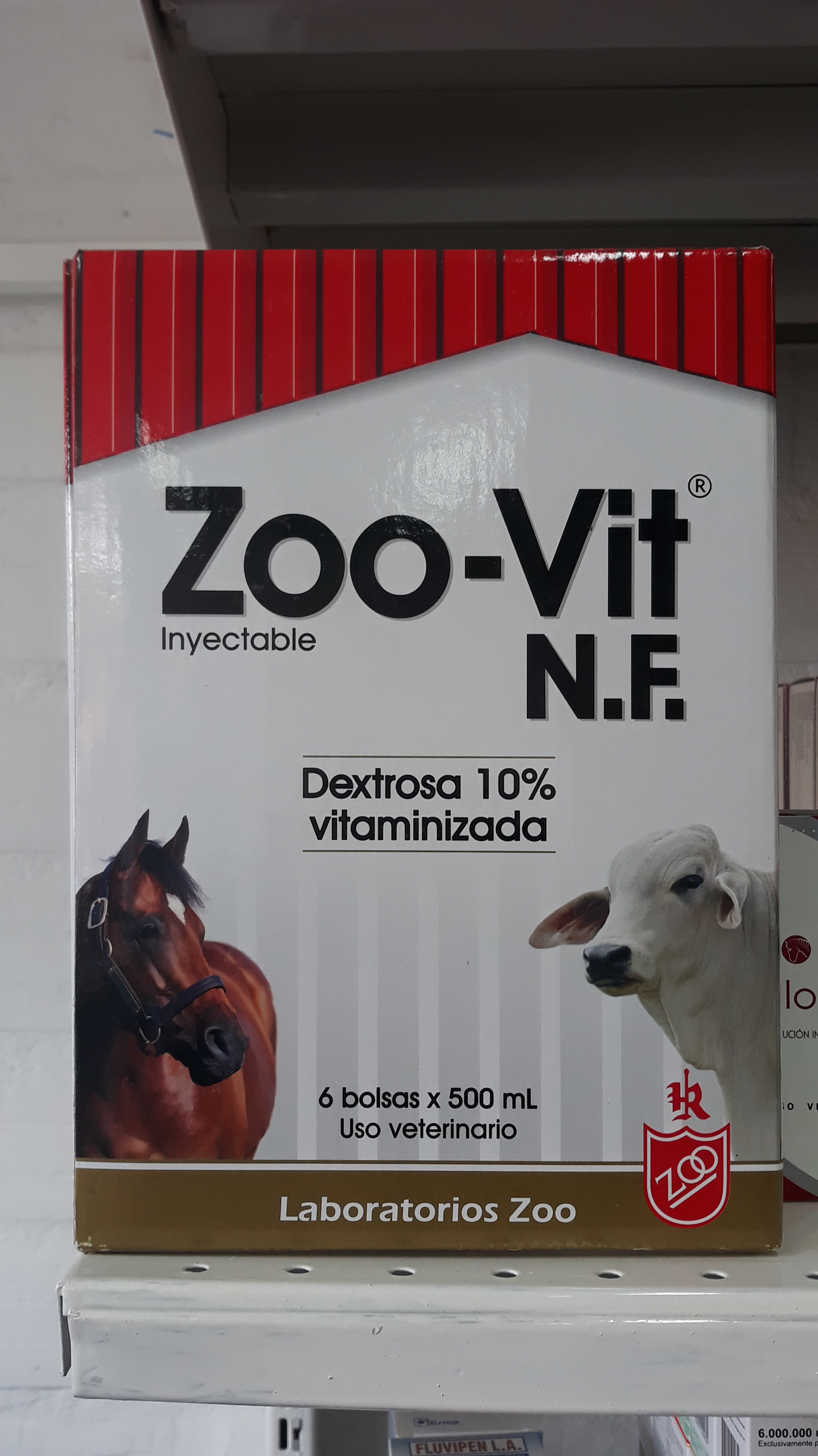 Zoo -Vit  N.F  complejo B Dextrosa 10 por ciento Equinos Bovinos