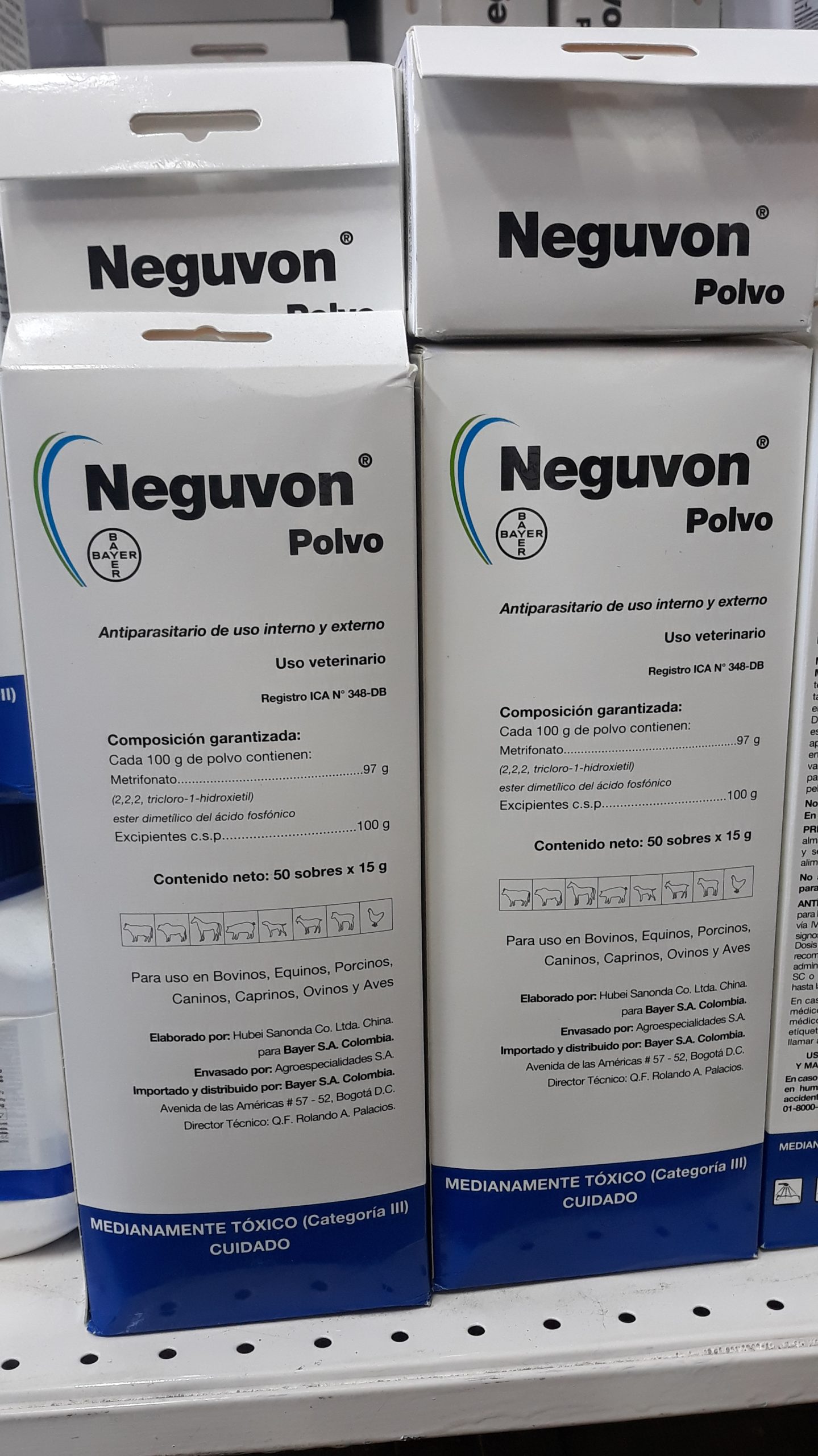 Antiparasitario Neguvon caja ×50 sobres