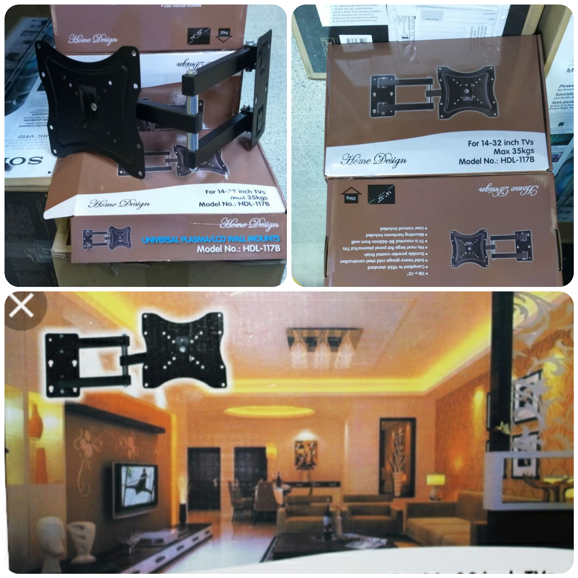 Soporte de tv de 14" hasta 32" escualizable