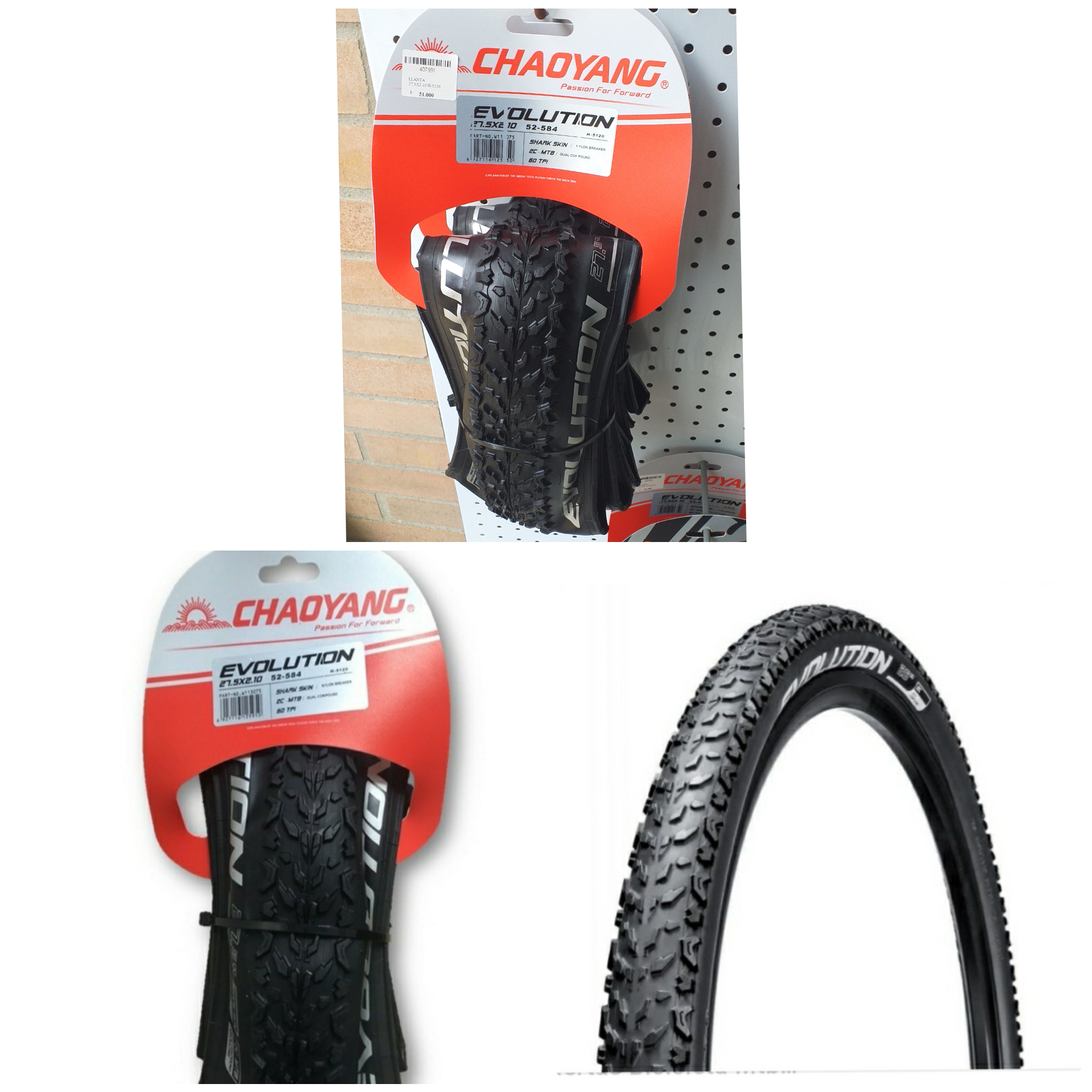 Llantas para bicicleta chaoyang 27.5x 2.10