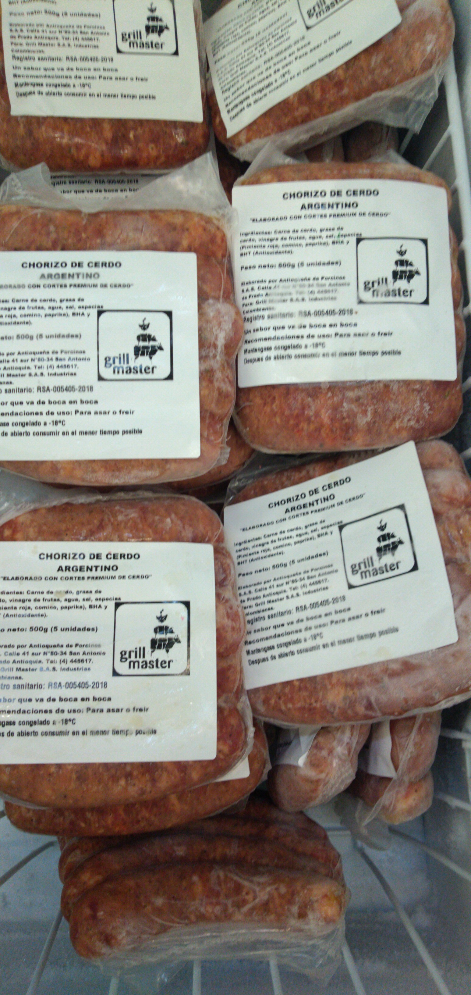 Chorizo de cerdo argentino 500gm x 5 unidades