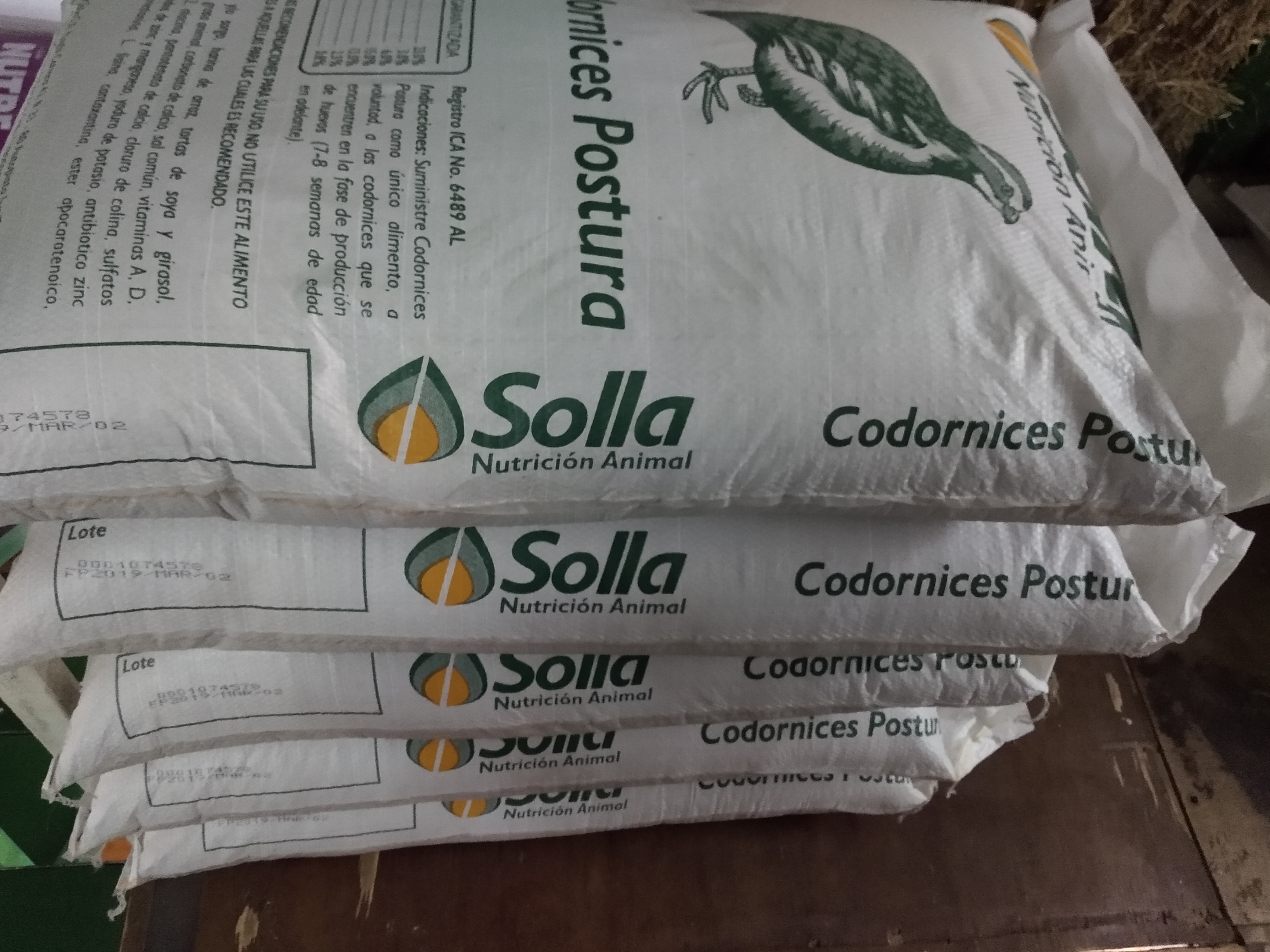 Codornices postura x 40kg
